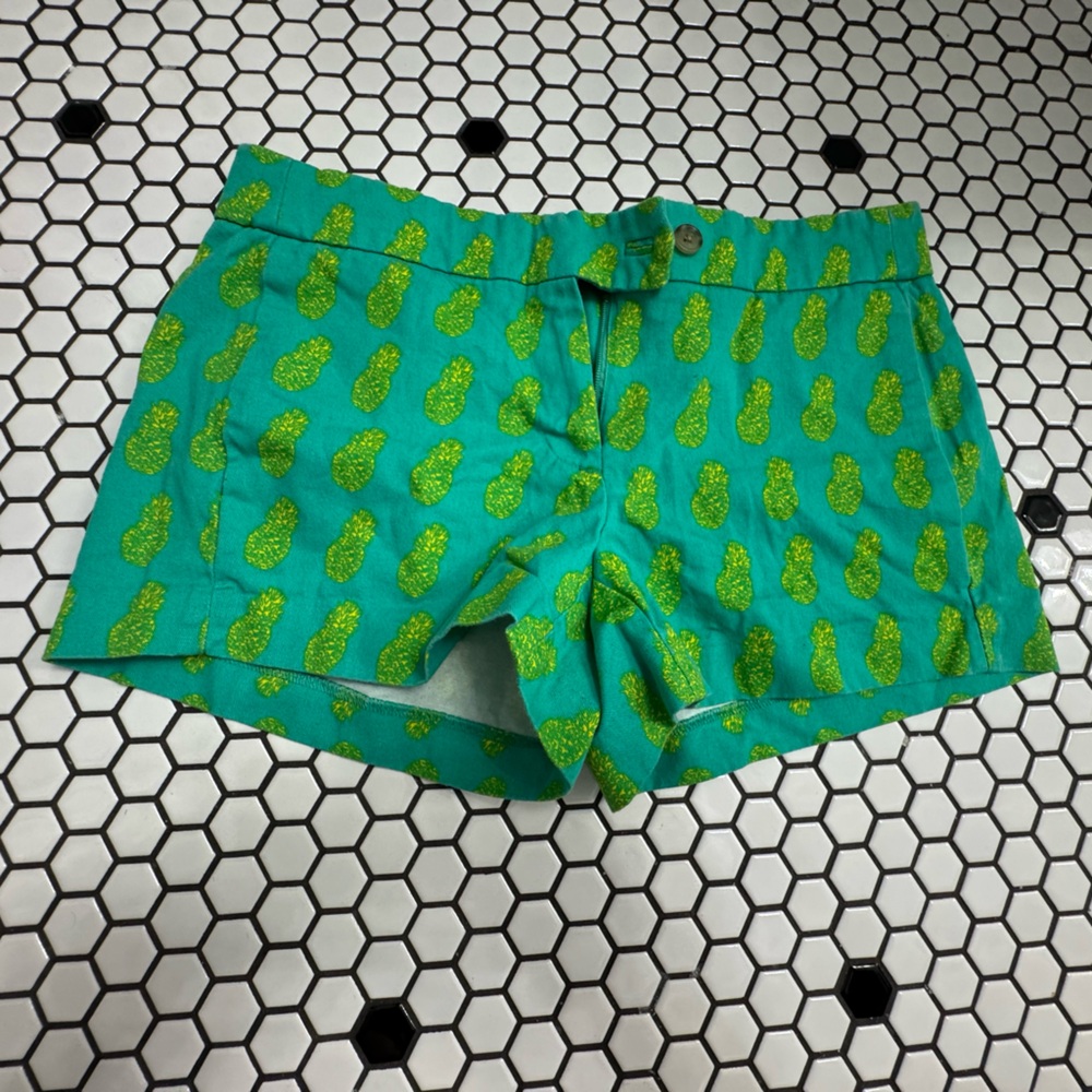 J crew Green Pineapple Print Women's Shorts size 0
